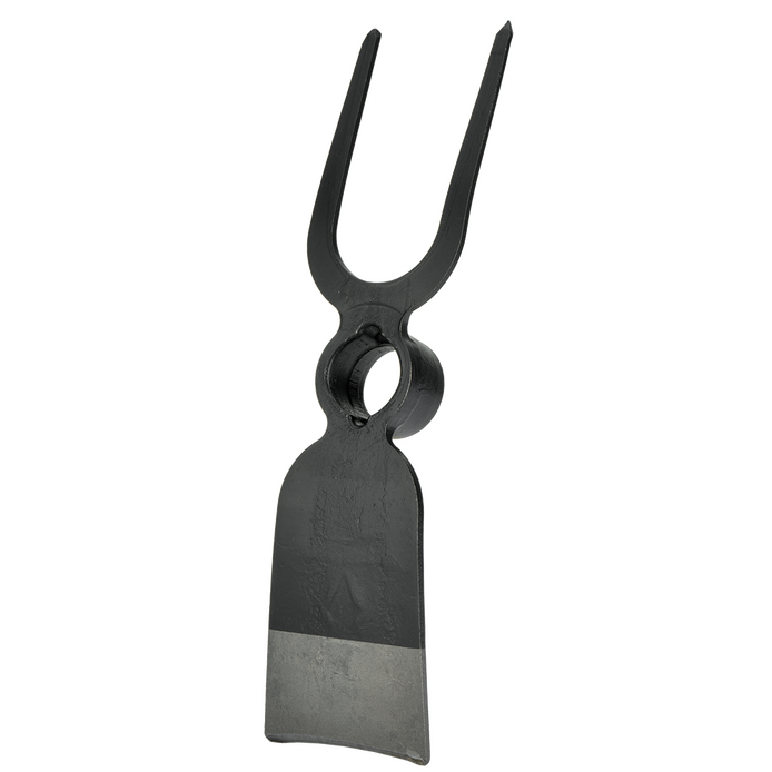 Fork with diamond-shaped tooth and hoe